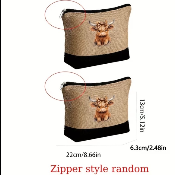 Cute Cow Print Beach Tote 3 piece set - Picture 4 of 8